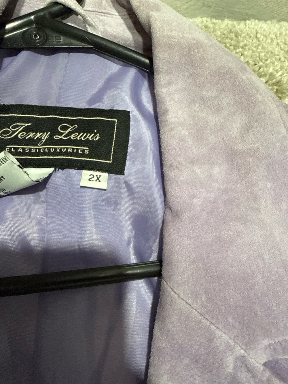 VGT Terry Lewis Light purple suede suit set SZ 2x - Picture 4 of 4